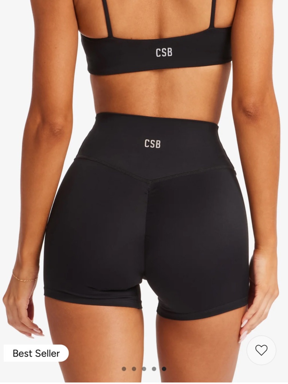CSB Women's High-Waist Black Athletic Shorts